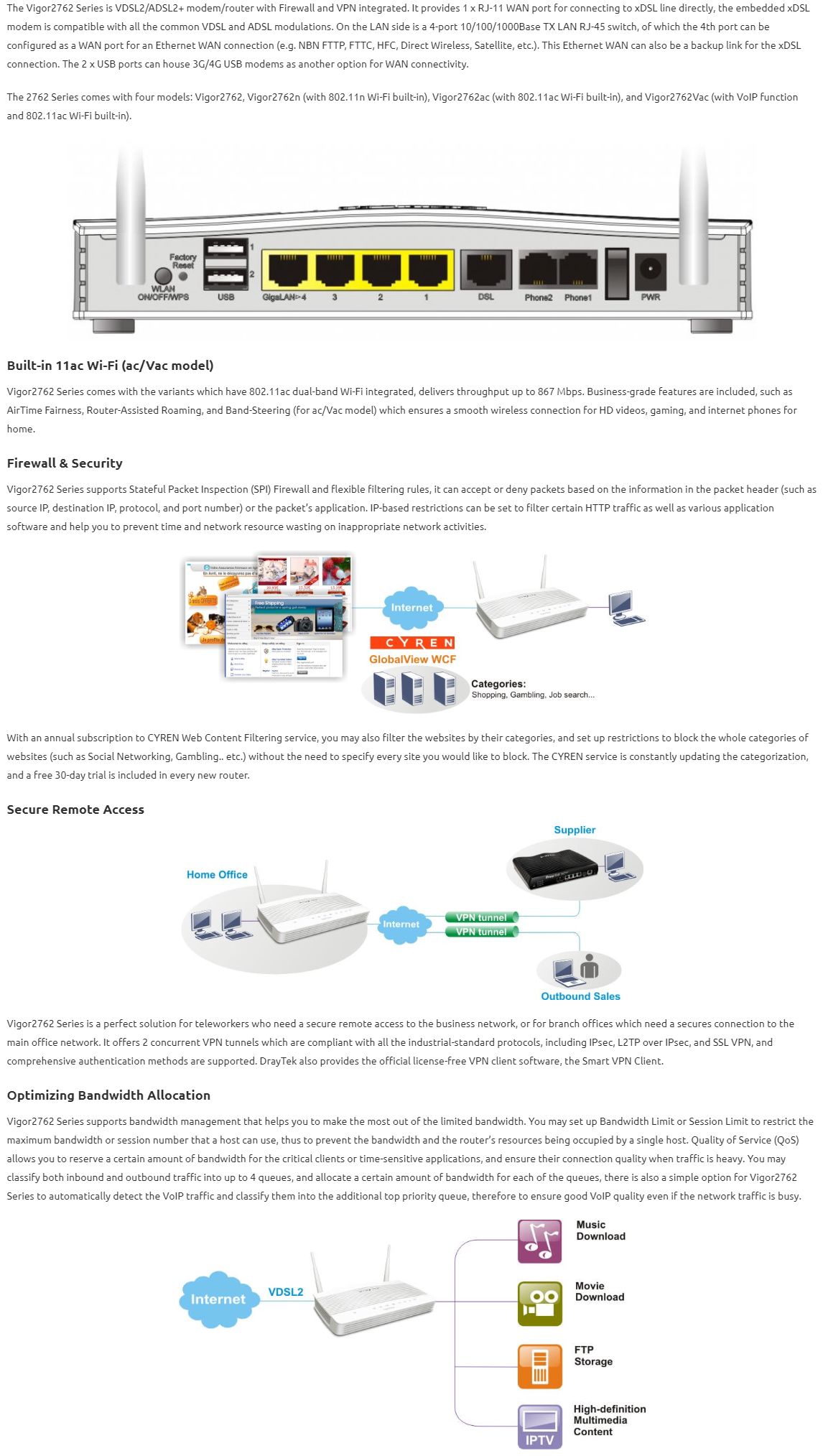Draytek Vigor2762VAC VDSL2ADSL2+ VPN Firewall Router 4xGigabit LAN WAN Port 2xUSBss.jpg