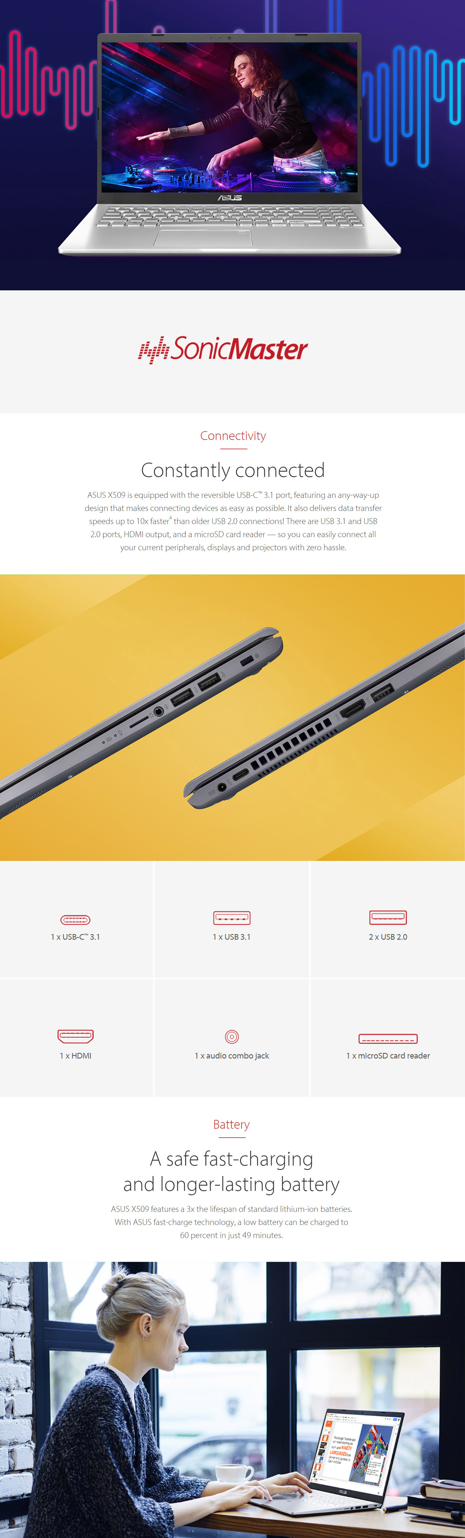 Asus 15.6in FHD i5 8265U MX230 8G 256GB SSD USB-C W10 Laptop (X509FJ-EJ049T)ss1.jpg