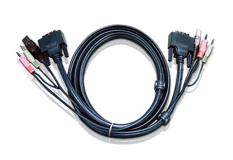 1.8M USB DVI-D Single Link KVM Cable-1
