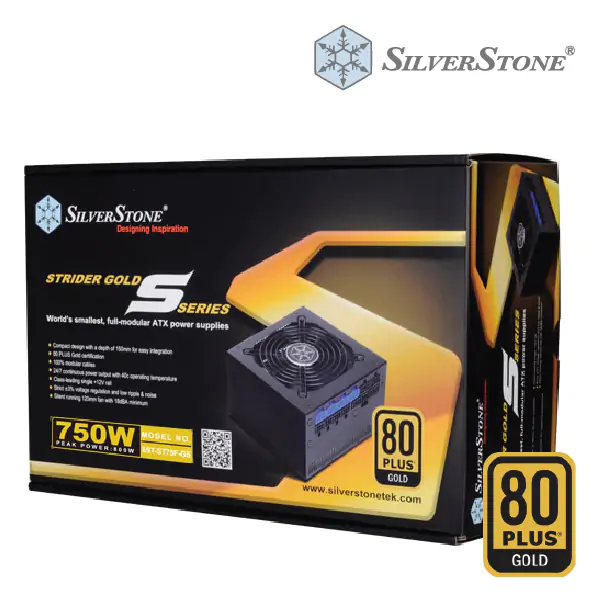 SilverStone 750W Strider 80+ Gold Modular Power Supply (ST75F-GS)