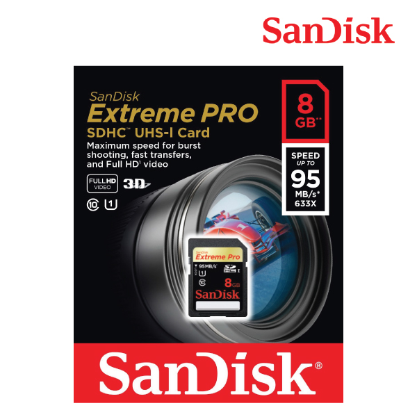Secure Digital Card 8Gb SDHC Extreme Pro 95RW Sandisk