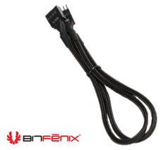 BitFenix Internal USB Extension Cable, Sleeved, 30CM, 9-Pin Male to Female, BLACK/BLACK
