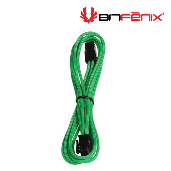 BitFenix Sleeved 6-Pin VGA Card Power Extension Cable , 45CM, GREEN/BLACK