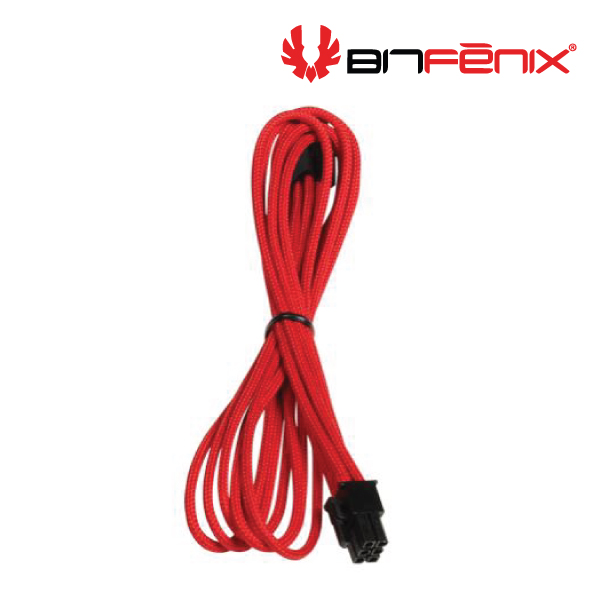 BitFenix Sleeved 6-Pin VGA Card Power Extension Cable , 45CM, RED/BLACK