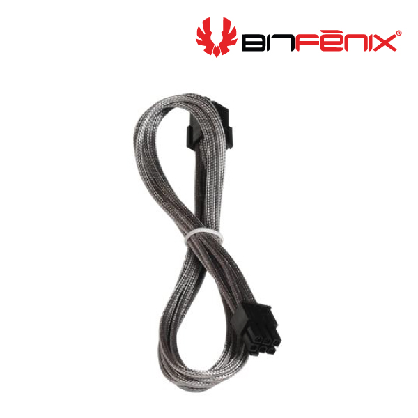 BitFenix Sleeved 6-Pin VGA Card Power Extension Cable , 45CM, SILVER/BLACK