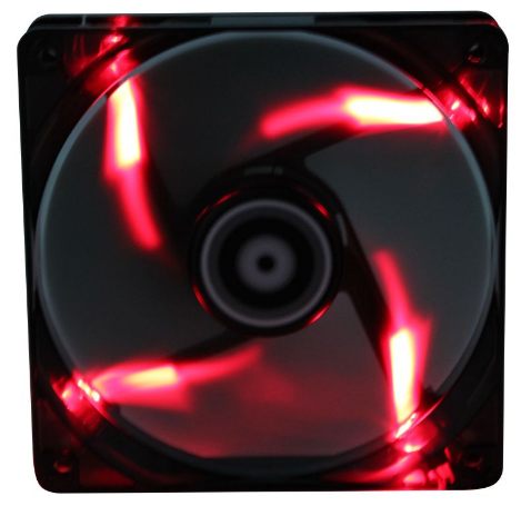 BitFenix 140mm Spectre PRO Series Fan, Tinted Transparent Black & Red LED, High Pressure/CFM with