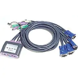 Aten Petite 4 Port PS2 KVM Switch with Audio - Cables Built In