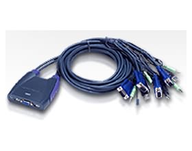 Aten Petite 4 Port USB KVM Switch with Audio - Cables Built In