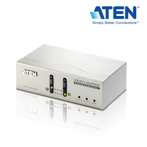 Aten 2 in/2 Out Video Matrix Switch w/ Audio - 1920x1440 up to 65m