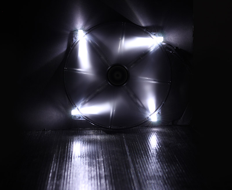 BitFenix 200mm Spectre PRO Series Fan, Tinted Transparent Black &White LED, High Pressure/CFM