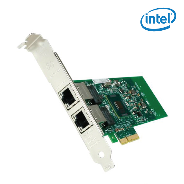 Intel E1G42ETBLK Dual Port Server Adapter, GigabitET, PCIe v2.0, Rj-45 Copper, Low Profile&Full Heig