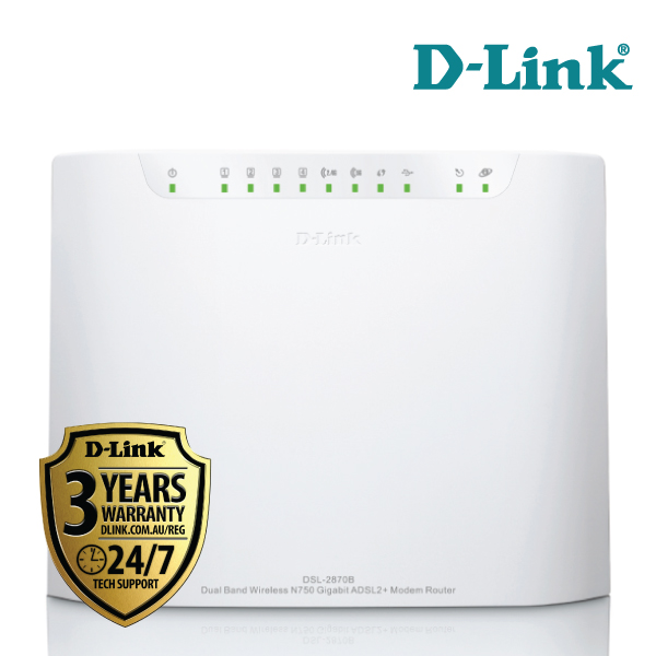 D-Link DSL-2870B WIRELESS N750 ADSL2+ MODEM ROUTER