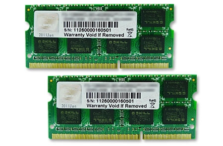 G.Skill 16GB DDR3-1600 Dual Channel SODIMM [SQ] F3-1600C11D-16GSQ