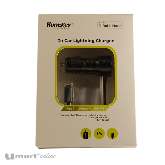 Huntkey Car Charging Lightning MFI Cable 5V1A