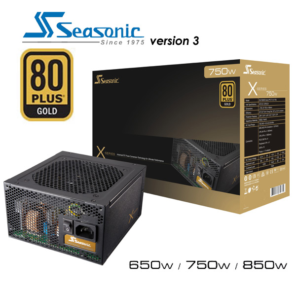 SeaSonic 850W X-850 Version 3 80+ Gold Power Supply (PSUSEAX850V3GLD)