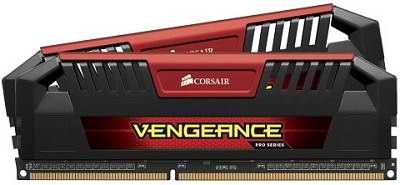 Corsair 32GB (4x8GB) DDR3 CMY32GX3M4A1600C9R 1600MHz Dimm, Unbuffered, 9-9-9-24, Vengeance Pro Red H