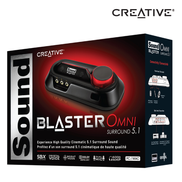 Creative Sound Blaster Omni Surround 5.1 with USB simplicity and portability for PC or Mac, Dolby®