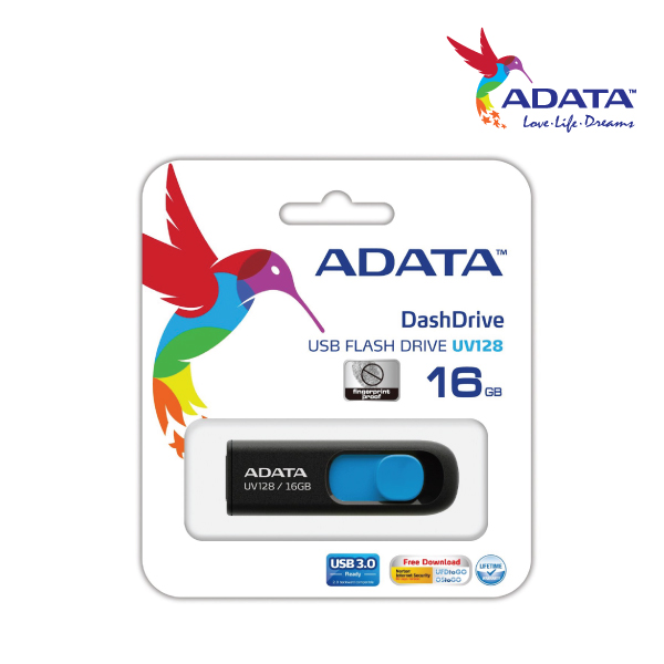 ADATA UV128 16G USB3.0 Flash Drive Black/Blue