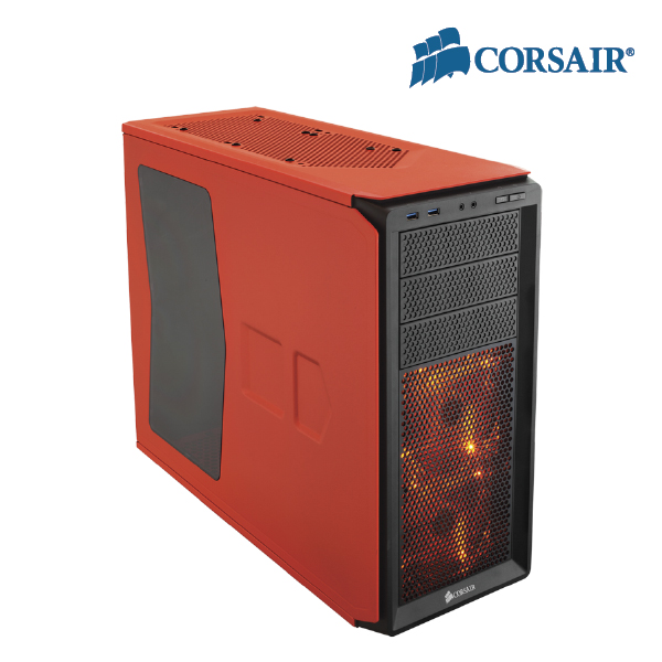Corsair Graphite Series 230T Side Windowed Compact Mid Tower Case, Orange Colour on Black Body, with