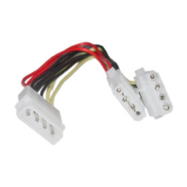 Power Splitter Cable 1x Molex Female to 2x Molex Male - 20cm