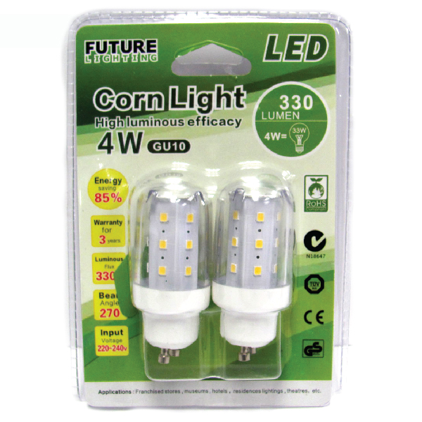 LED Corn Light 4W 5000K /2 Pack GU10