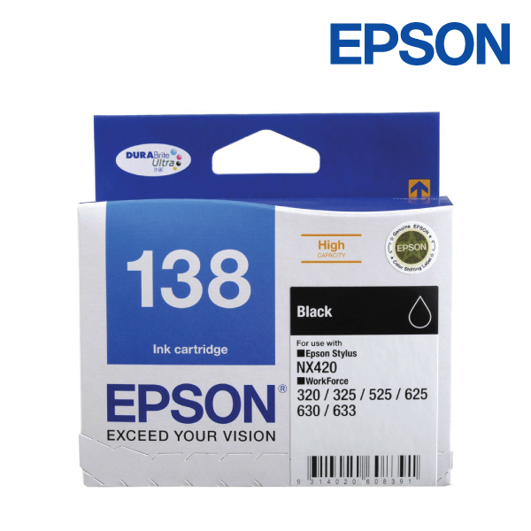 Epson C13T138192 High Capacity Black Ink Cartridge Stylus NX420 Workforce320 325 525 625 630 633