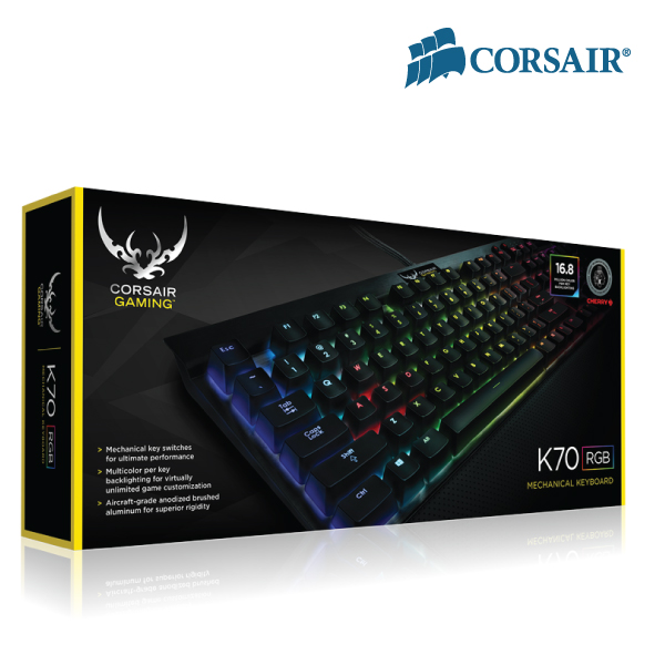 Corsair Gaming K70 RGB LED Mechanical Gaming Keyboard - Cherry BROWN, Multicolor per Key Backli