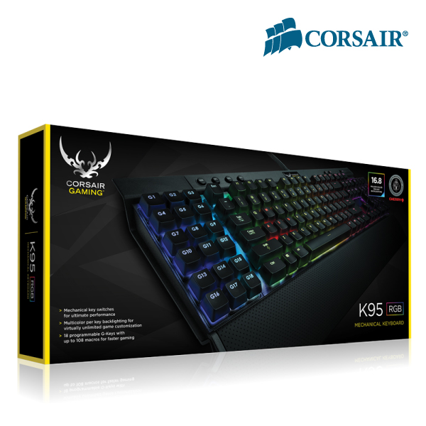 Corsair Gaming K95 RGB LED Mechanical Gaming Keyboard - Cherry BROWN, Multicolor per Key Backli