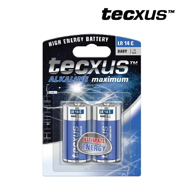 Tecxus Alkaline Maximum LR14C Battery 2pk (LR14C2PK)