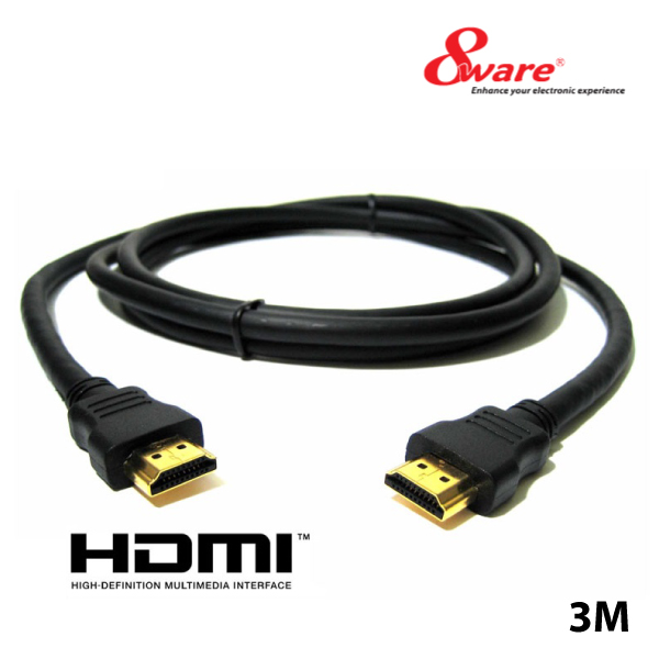 8ware High Speed HDMI Cable with Ethernet Male to Male 3m