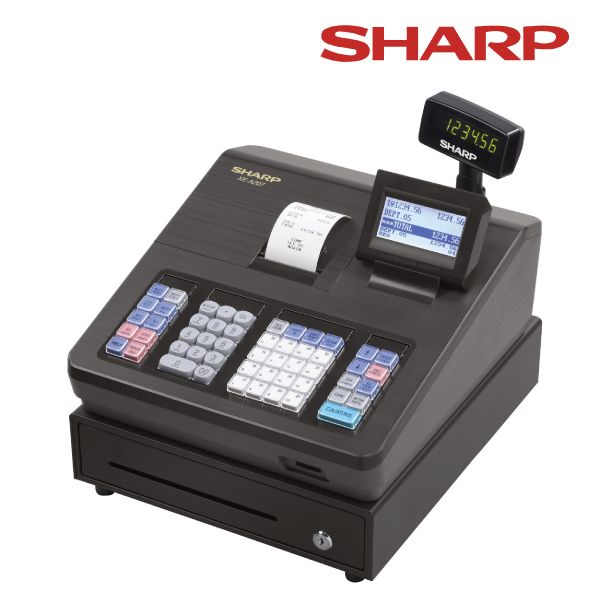 Sharp XEA207B Cash Register with Raised Keyboard/Black.
