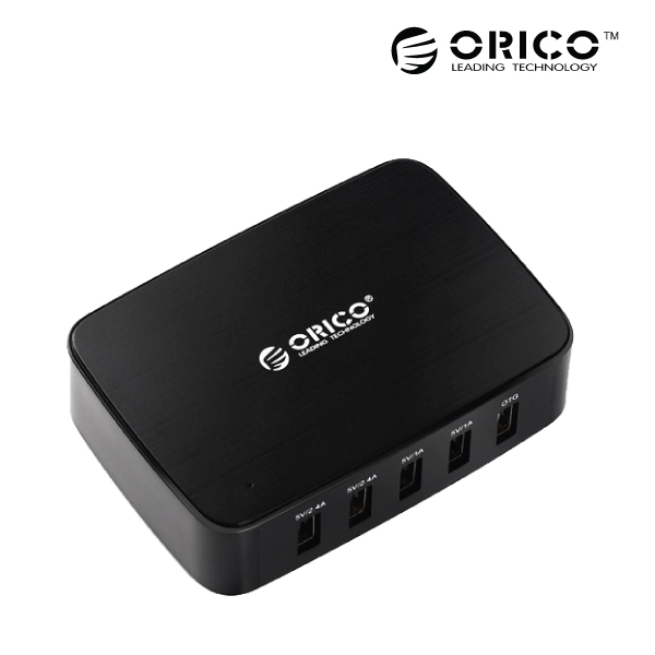 Orico Black Powered 4 Port Smart Phone Charger With On The Go (OTG) Port