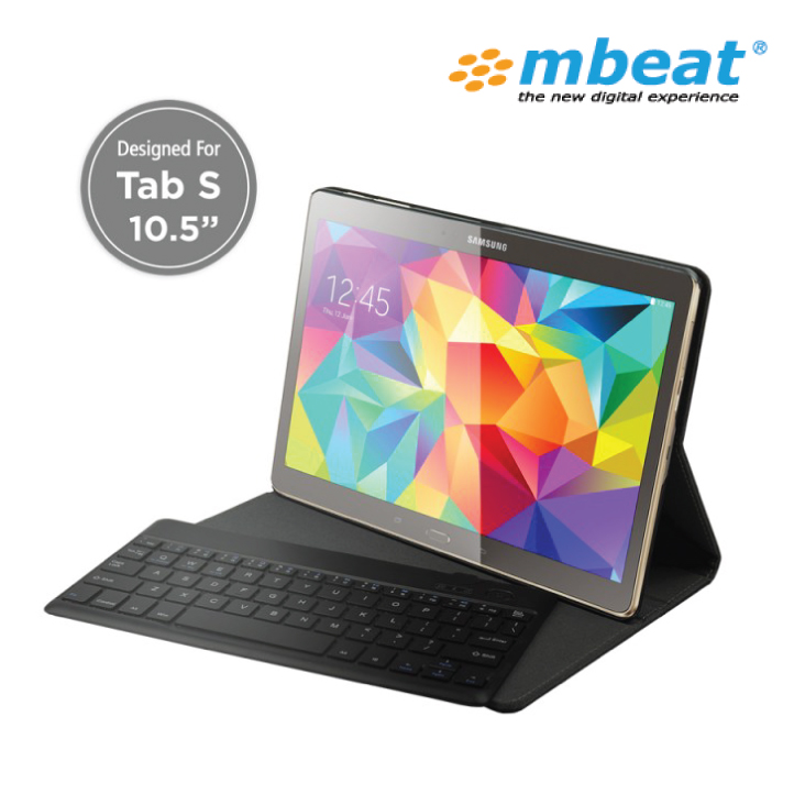 mbeat GALAXY Tab S 10.5in Ultra Slim Removable Bluetooth Keyboard Case Folio