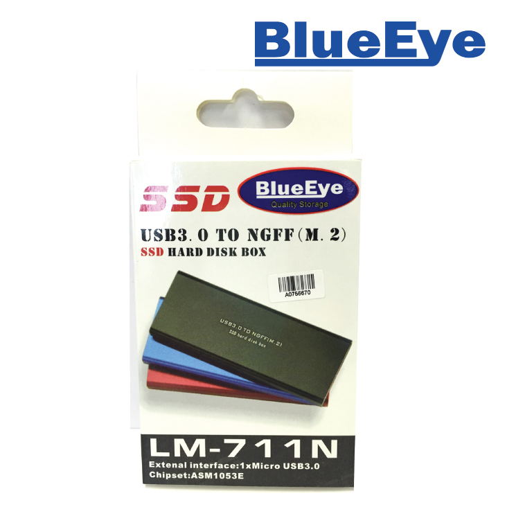 BlueEye USB3.0 to M.2 (B Key) Enclosure
