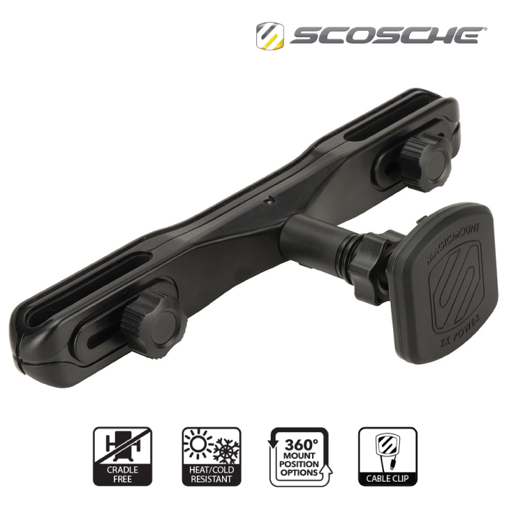 SCOSCHE MagicMount Magnetic Power Socket Mount with USB Charging Port for Mobile Devices