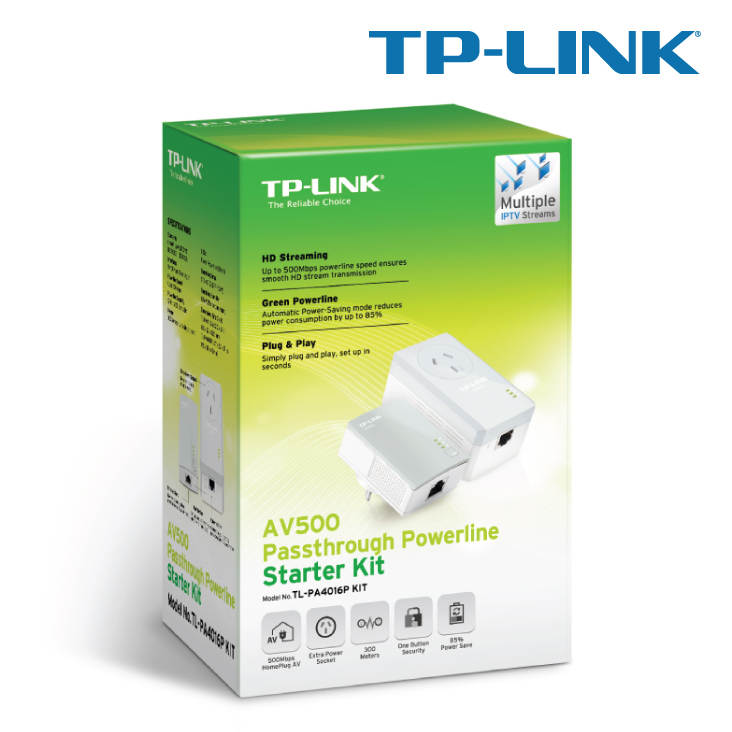 TP-Link AV500 Powerline Passthrough Starter Kit (TL-PA4016PKIT)