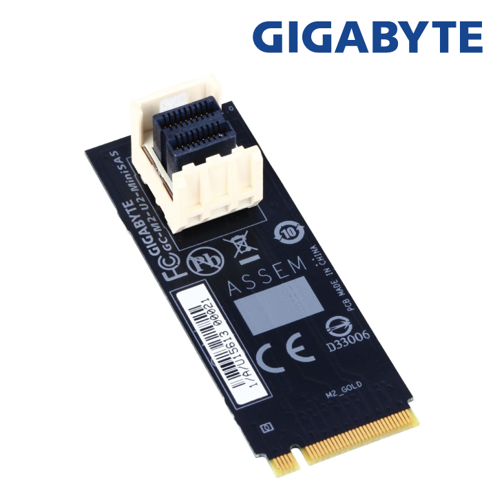 Gigabyte GC-M.2-Mini-SAS for Intel 2.5" 750-seriesNVMe SSD (SFF-8639) PCIe 3.0 Gen3x4 bandwidth