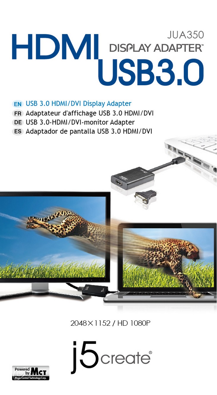 j5create USB 3.0 HDMI/DVI DISPLAY ADAPTER(Windows/Mac)