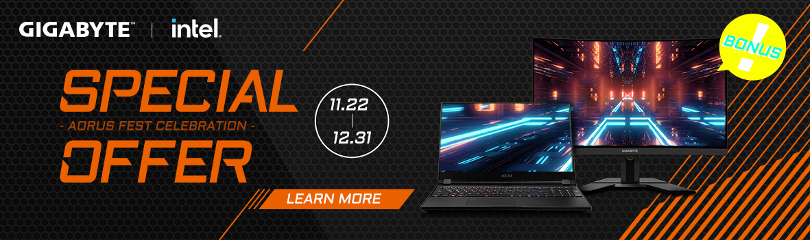 Buy any of the selected laptops to get 1 x BONUS GIGABYTE G27F Gaming Monitor