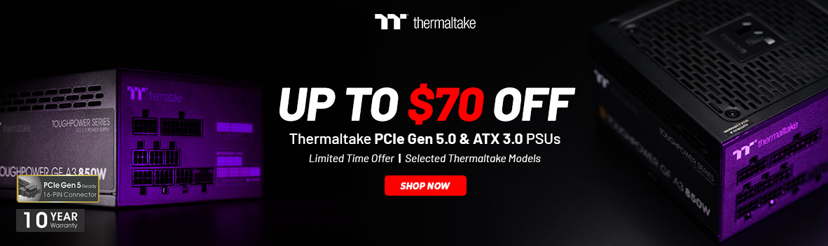 Power Up with Thermaltake's ATX 3.0 & PCIe 5.0 PSU Sale
