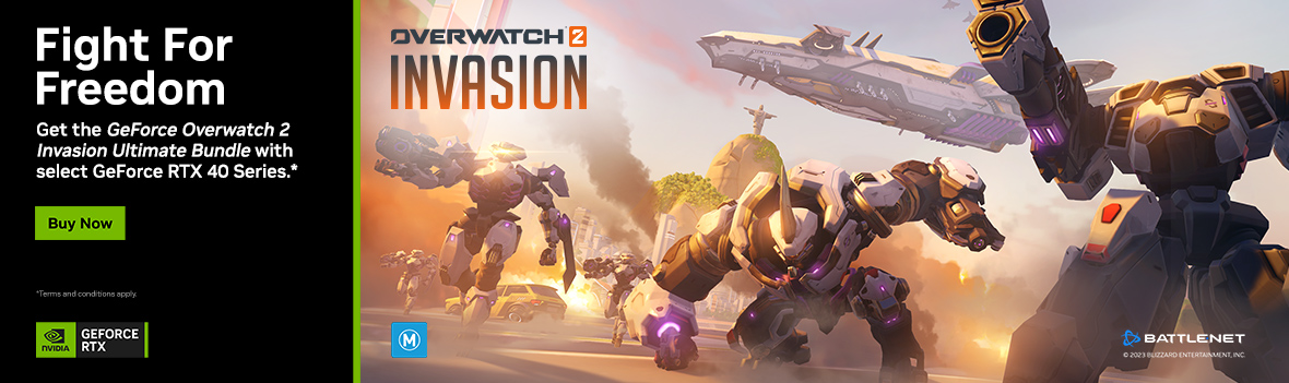 Get the GeForce Overwatch 2 Invasion Ultimate Bundle with select GeForce RTX 40 Series