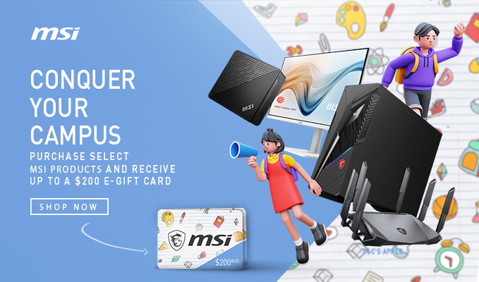 Purchase Select MSI Products and Receive Up to a $200 e-gift Card