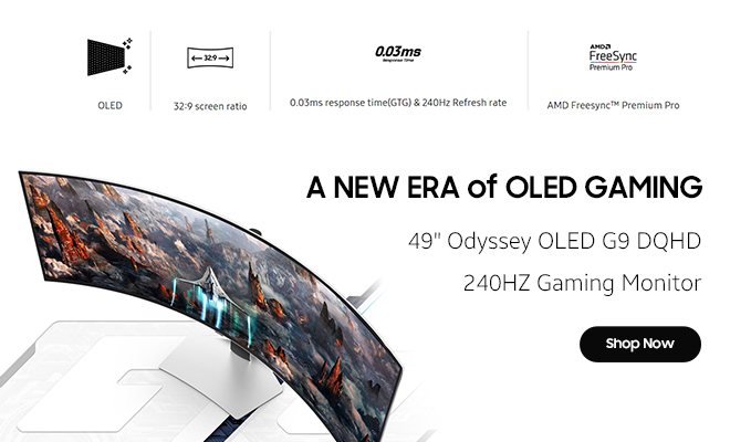 Samsung Odyssey G9 49in DQHD OLED 240Hz Gaming Monitor