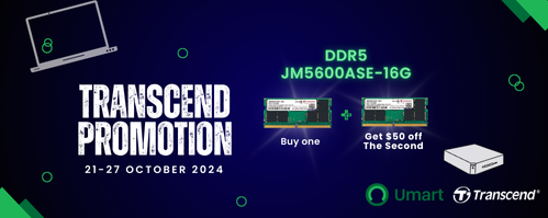 Buy Two Transcend JM5600ASE-16G DDR5 RAM, Get $50 Off the Second One