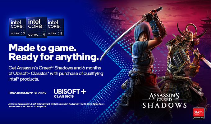 Get Assassin's Creed® Shadows and 6 months of Ubisoft+ Classics with purchase of qualifying Intel® products.