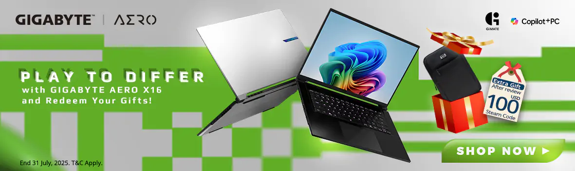 Play to Differ with GIGABYTE AERO X16 and Redeem Your Gifts!