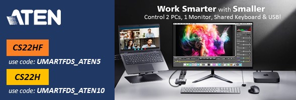 Use code UMARTFDS_ATEN10 to save $10 or UMARTFDS_ATEN5 to save $5 on Aten 2-Port USB HDMI Cable KVM Switch