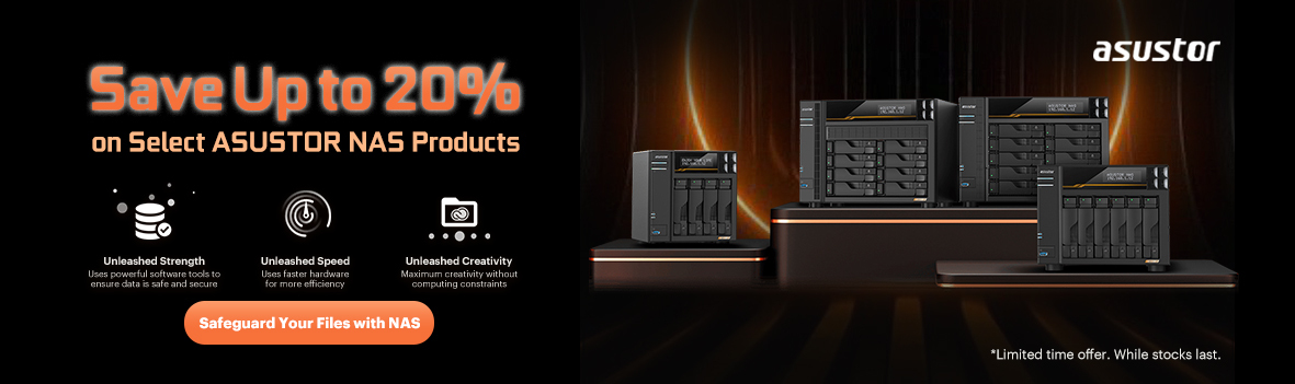 Up to $300 Off Select ASUSTOR NAS Storage