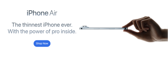 The thinnest iPhone ever. With the power of pro inside.