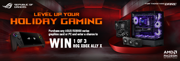 Win 1 of 3 ROG Ally X! Buy ASUS RX9000 Series Graphics Cards or PC Builds This Holiday Season